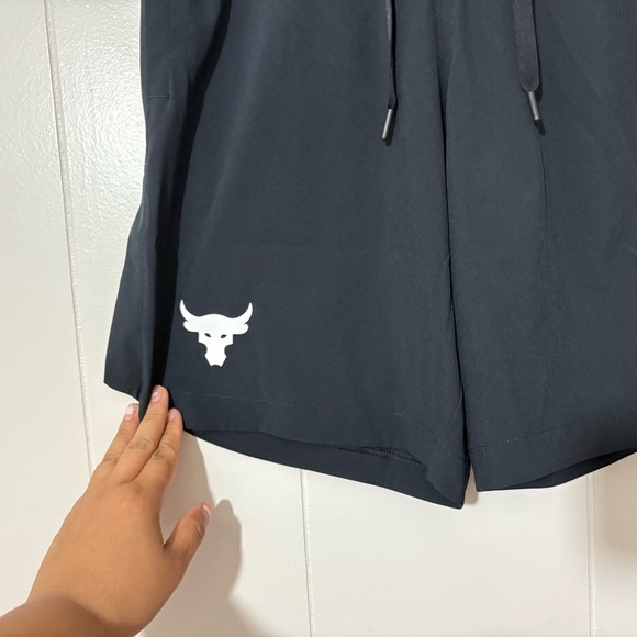 Under Armour Project Rock Snap Training Shorts Black/White 1361616-002 Men's S - Picture 4 of 10